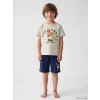 LCW Kids Gri Erkek Çocuk Şortlu Pijama Takımı