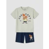 LCW Kids Gri Erkek Çocuk Şortlu Pijama Takımı