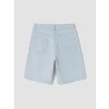 LCW Kids İndigo Çizgili Erkek Çocuk Jean Şortolon