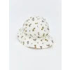 LCW baby Ekru Baskılı Kız Bebek Bucket Şapka