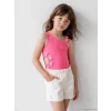 LCW Kids Pembe Kalp Aplikeli Fırfırlı Kız Çocuk Mayo