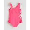 LCW Kids Pembe Kalp Aplikeli Fırfırlı Kız Çocuk Mayo