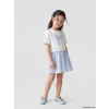 LCW Kids Beyaz Fiyonk Nakışlı Kız Çocuk Elbise