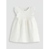 LCW baby Ekru Fırfırlı Kız Bebek Elbise