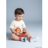 LCW baby Ekru Bisiklet Yaka Hayvan Baskılı Erkek Bebek Takım