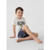 LCW Kids Ekru Erkek Çocuk Şortlu Pijama Takımı