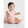 LCW baby Pembe Çiçekli Kız Bebek Şortlu Takım