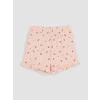 LCW baby Pembe Çiçekli Kız Bebek Şortlu Takım