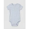 LCW baby Mavi Desenli Erkek Bebek Kısa Kollu Çıtçıtlı Body 3lü