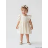 LCW baby Bej Fırfırlı ve Saç Bantlı Kız Bebek Elbise