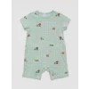 LCW baby Mavi Bisiklet Yaka Erkek Bebek 2li Tulum Seti