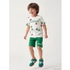 LCW Kids Ekru Minecraft Baskılı Erkek Çocuk Şortlu Pijama Takımı
