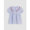 LCW baby Ekru Bebe Yaka Kız Bebek Elbise