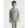 LCW Kids Yeşil Baskılı Erkek Çocuk Şortlu Takım