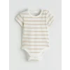 LCW baby Ekru Baskılı Erkek Bebek Çıtçıtlı Body 3lü