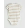 LCW baby Ekru Baskılı Erkek Bebek Çıtçıtlı Body 3lü