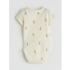 LCW baby Ekru Baskılı Erkek Bebek Çıtçıtlı Body 3lü