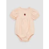 LCW baby Pembe Nakışlı Kız Bebek Müslin Çıtçıtlı Body