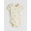 LCW baby Ekru Baskılı Erkek Bebek Çıtçıtlı Body 3lü