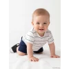 LCW baby Ekru Çizgili Erkek Bebek Şort Takım
