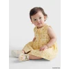 LCW baby Sarı Bebe Yaka Ekose Kız Bebek Elbise