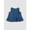 LCW baby Mavi Fırfırlı Kız Bebek Jean Takım