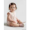 LCW baby Pembe Çiçekli Kız Bebek Şortlu Takım