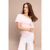 Defacto H5882AXPN343 Pembe %100 Pamuk Regular Fıt Kayık Yaka Premium Kısa Kollu Tişört