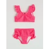 LCW Kids Pembe Kalp Detaylı Fırfırlı Kız Çocuk Bikini