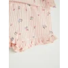 LCW baby Pembe Çiçekli Kız Bebek Şortlu Takım