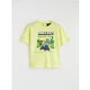 LCW Kids Yeşil Minecraft Baskılı Erkek Çocuk Şortlu Pijama Takımı