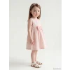 LCW baby Pembe Bisiklet Yaka Çizgili Kız Bebek Elbise