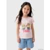 LCW Kids Pembe Minions Baskılı Kız Çocuk Tişört