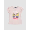 LCW Kids Pembe Minions Baskılı Kız Çocuk Tişört