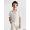 LCW Kids Haki Çizgili Erkek Çocuk Gömlek