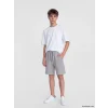 LCW Kids Gri Beli Lastikli Erkek Çocuk Pike Şort