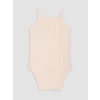 LCW baby Pembe Desenli Askılı Kız Bebek Çıtçıtlı Body 3lü