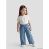 LCW baby Mavi Kız Bebek Denim Bol Paça Pantolon