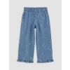 LCW baby Mavi Kız Bebek Denim Bol Paça Pantolon