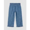 LCW baby Mavi Kız Bebek Denim Bol Paça Pantolon