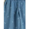 LCW baby Mavi Kız Bebek Denim Bol Paça Pantolon