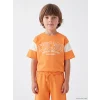 LCW Kids Turuncu Chicago Baskılı Erkek Çocuk Takım