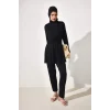 Defacto G7445AXBK27 Siyah Regular Fıt 3lü Burkini Mayo