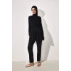 Defacto G7445AXBK27 Siyah Regular Fıt 3lü Burkini Mayo