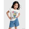LCW Kids Beyaz Minions Baskılı Kız Çocuk Tişört