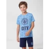 LCW Kids Mavi Manchester City Erkek Çocuk Şortlu Pijama Takımı