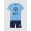 LCW Kids Mavi Manchester City Erkek Çocuk Şortlu Pijama Takımı