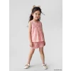 LCW Kids Pembe Fiyonk Nakışlı Kız Çocuk Şortlu Takım