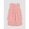 LCW Kids Pembe Fiyonk Nakışlı Kız Çocuk Şortlu Takım