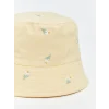 LCW baby Ekru Çiçek Nakışlı Kız Bebek Bucket Şapka